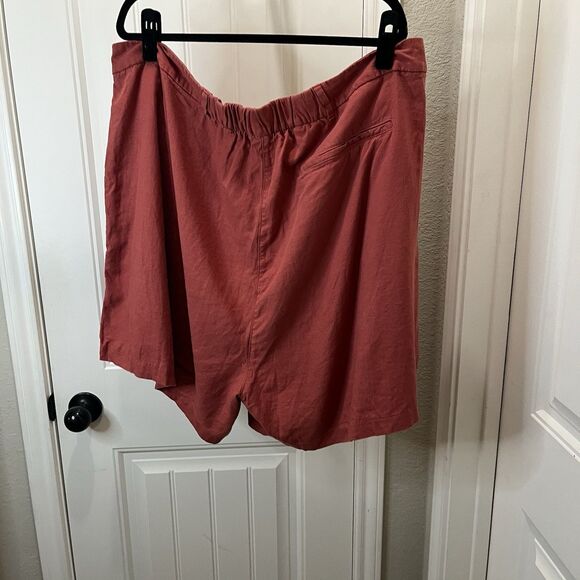 Old Navy Linen Blend High Rise Shorts Beachy Coastal Womens Size 3X Pockets - Picture 4 of 8